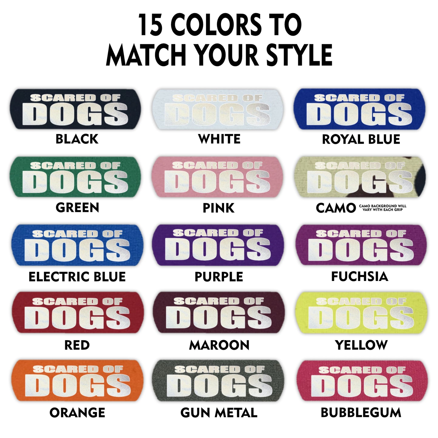HI-VIS SCARED of DOGS Grip (25 Units)