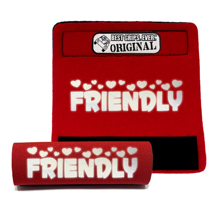 BEST GRIPS. EVER.® leash grip in black featuring HI-VIS I'M FRIENDLY Grip, designed to improve comfort, control, and safety during dog walks.