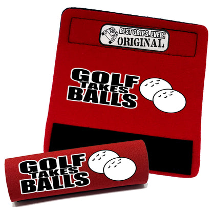 BEST GRIPS. EVER.® handle grip in black featuring Golf Takes Balls Grip, designed for comfort and everyday use.