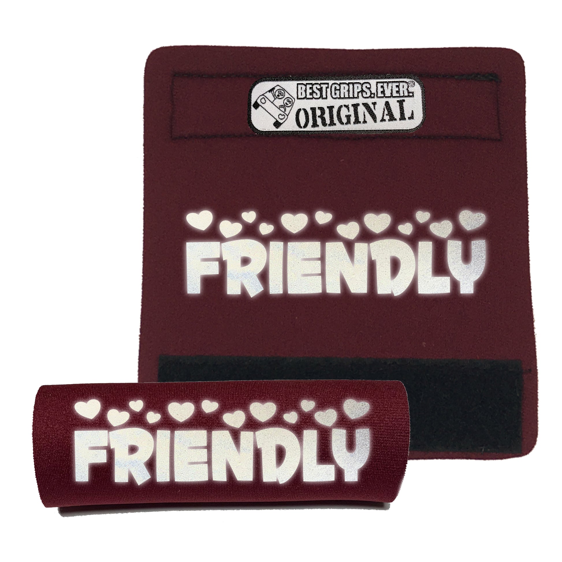 BEST GRIPS. EVER.® leash grip in black featuring HI-VIS I'M FRIENDLY Grip, designed to improve comfort, control, and safety during dog walks.