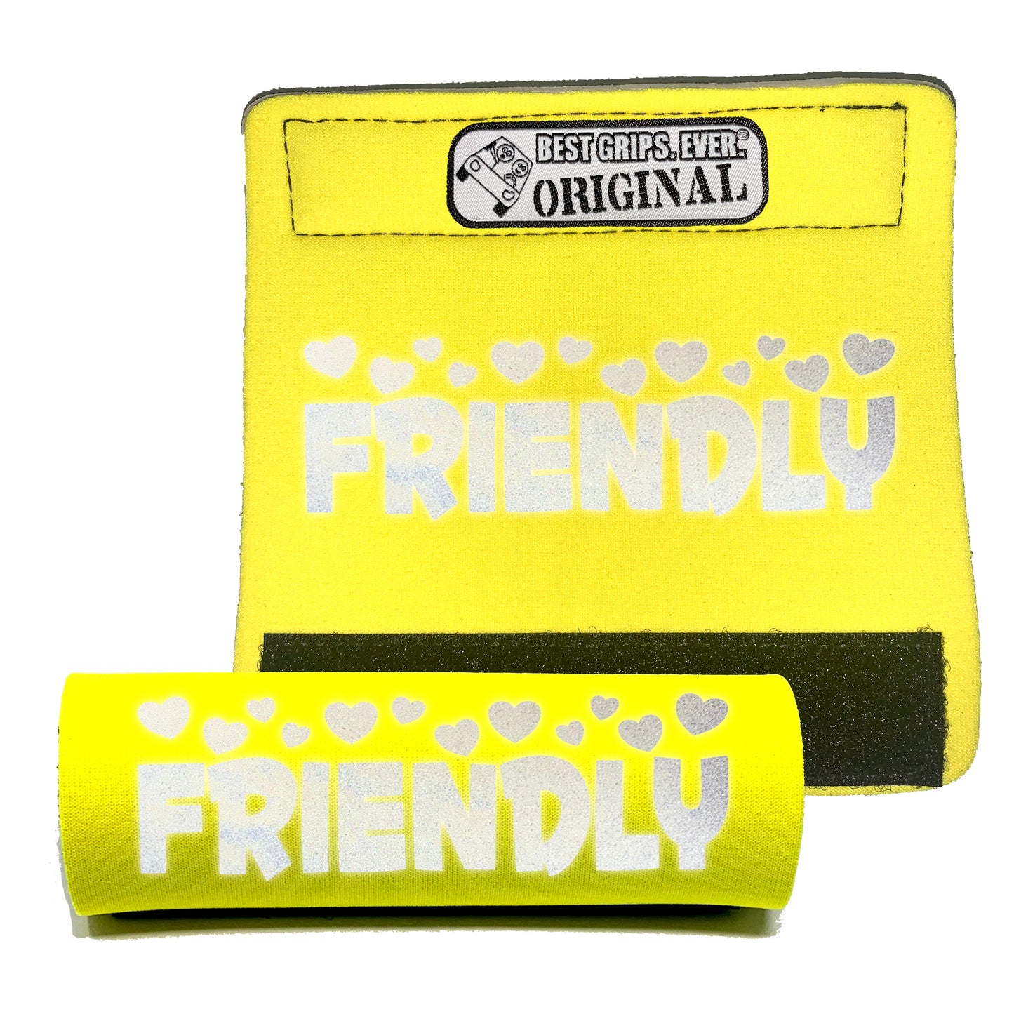 BEST GRIPS. EVER.® leash grip in black featuring HI-VIS I'M FRIENDLY Grip, designed to improve comfort, control, and safety during dog walks.