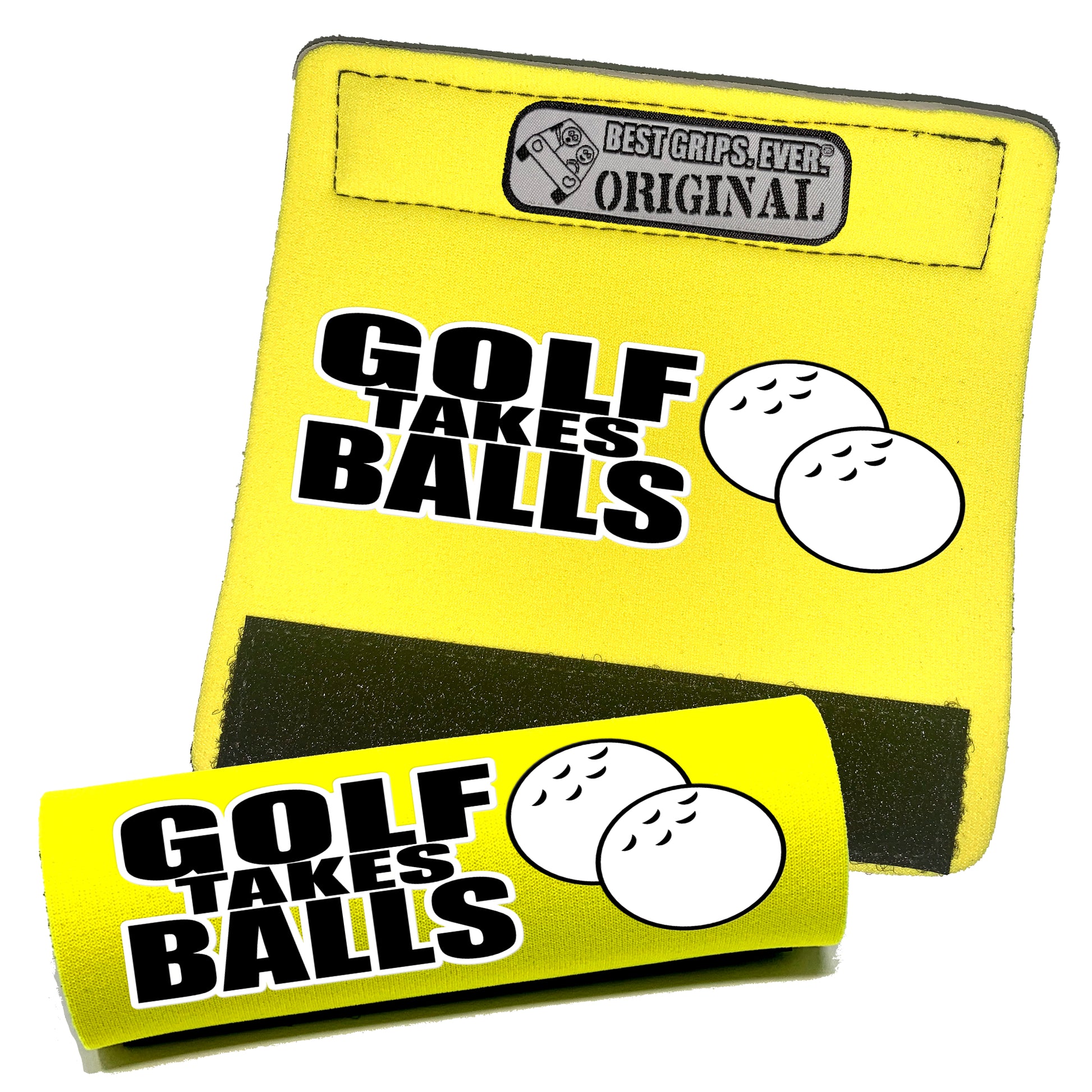 BEST GRIPS. EVER.® handle grip in black featuring Golf Takes Balls Grip, designed for comfort and everyday use.