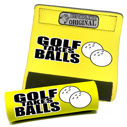 BEST GRIPS. EVER.® handle grip in black featuring Golf Takes Balls Grip, designed for comfort and everyday use.