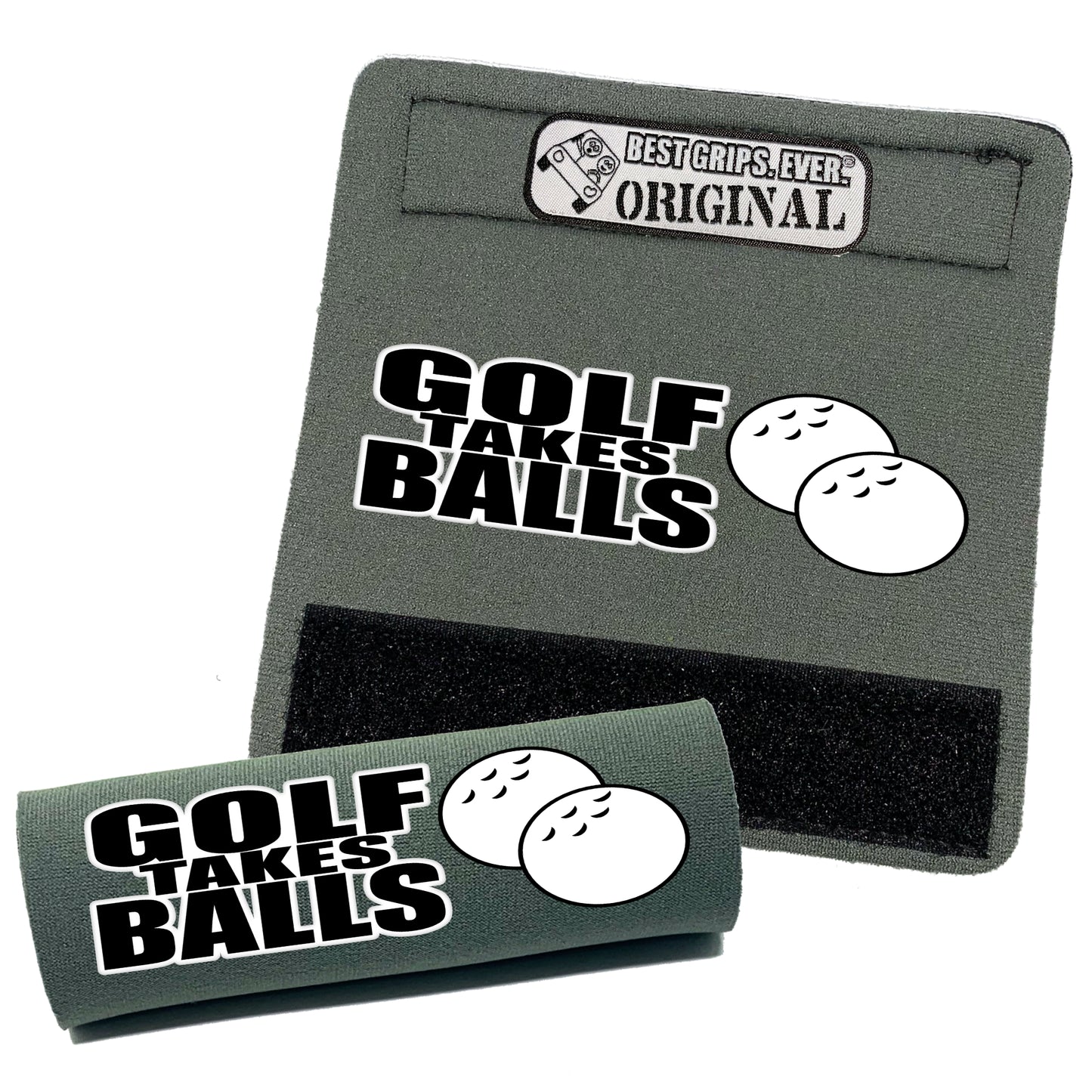 BEST GRIPS. EVER.® handle grip in black featuring Golf Takes Balls Grip, designed for comfort and everyday use.