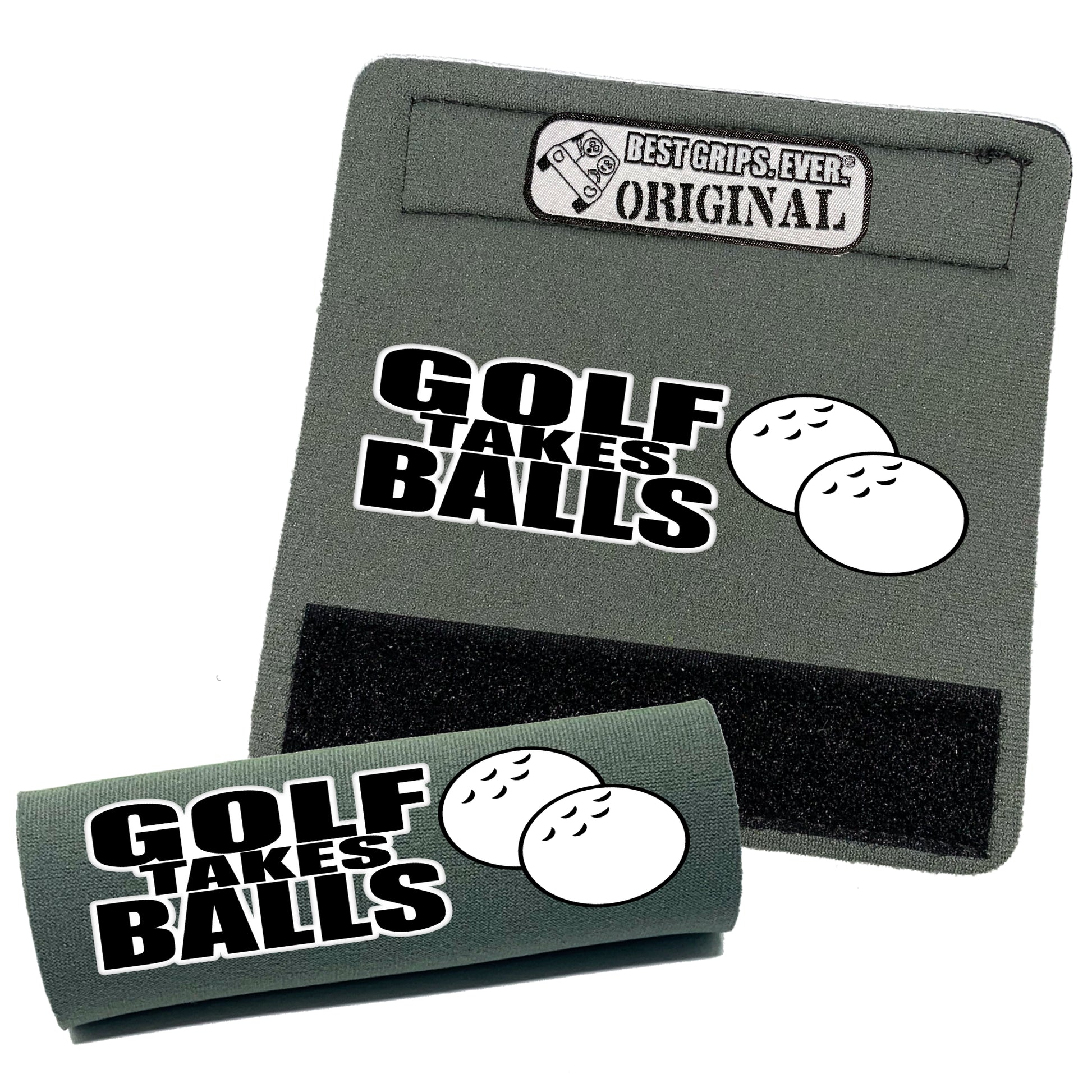 BEST GRIPS. EVER.® handle grip in black featuring Golf Takes Balls Grip, designed for comfort and everyday use.