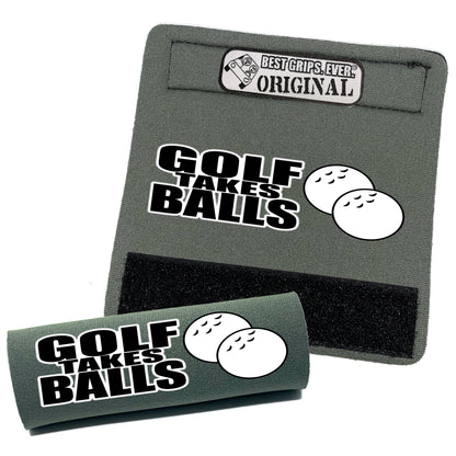 BEST GRIPS. EVER.® handle grip in black featuring Golf Takes Balls Grip, designed for comfort and everyday use.