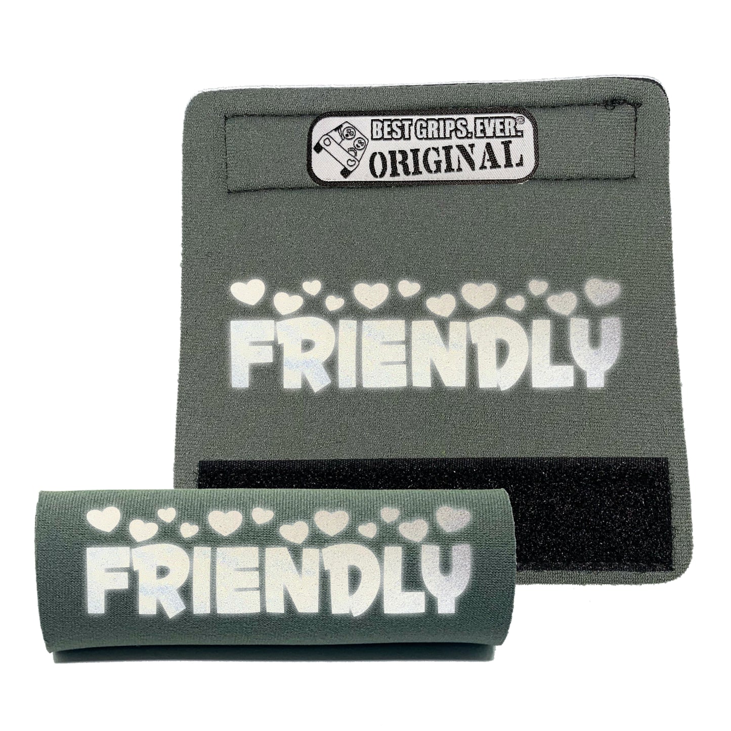 BEST GRIPS. EVER.® leash grip in black featuring HI-VIS I'M FRIENDLY Grip, designed to improve comfort, control, and safety during dog walks.