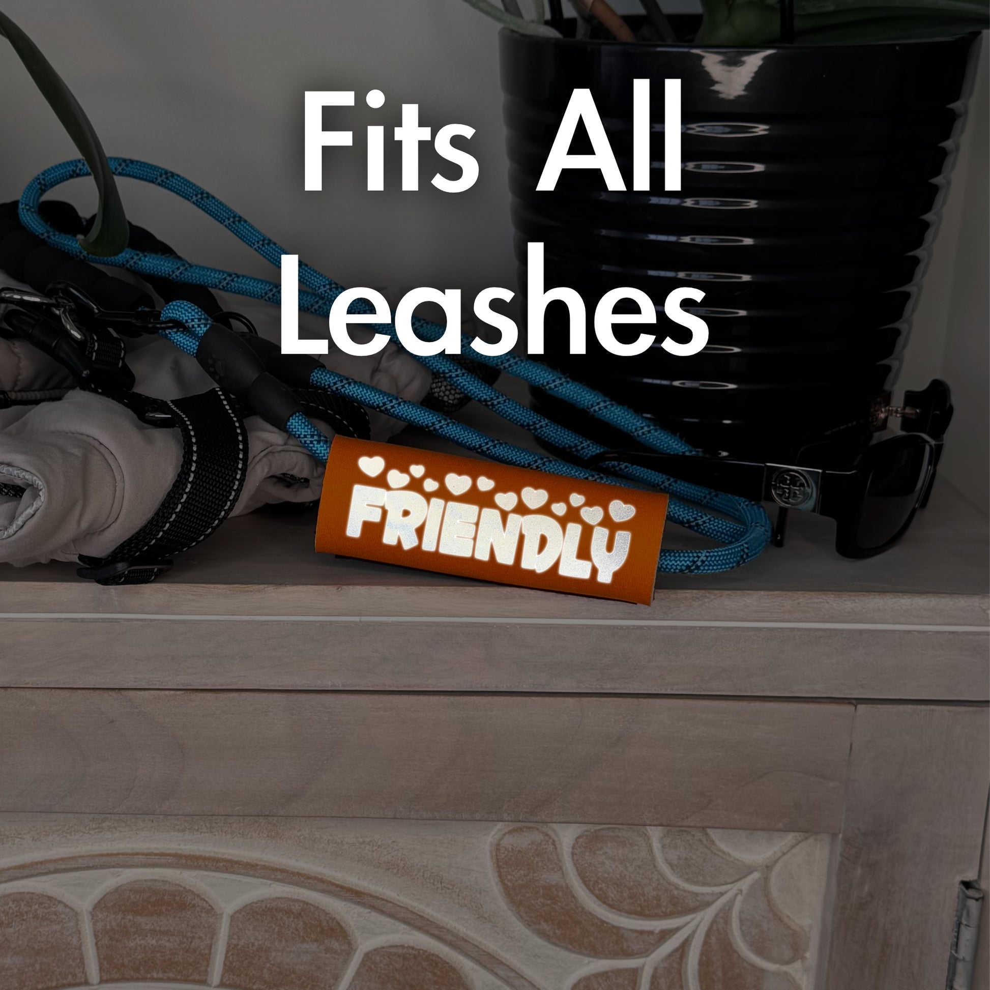 BEST GRIPS. EVER.® leash grip featuring HI-VIS I'M FRIENDLY Grip, designed to improve comfort, control, and safety during dog walks.