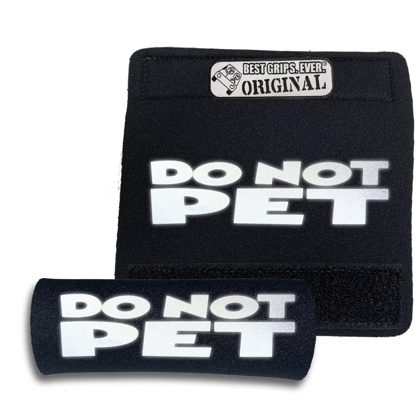BEST GRIPS. EVER.® leash grip in black featuring HI-VIS DO NOT PET Grip, designed to improve comfort, control, and safety during dog walks.