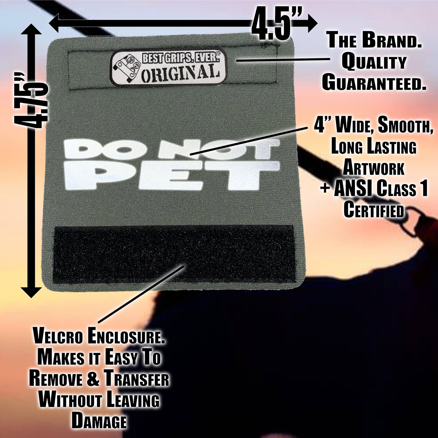 BEST GRIPS. EVER.® leash grip featuring HI-VIS DO NOT PET Grip, designed to improve comfort, control, and safety during dog walks.