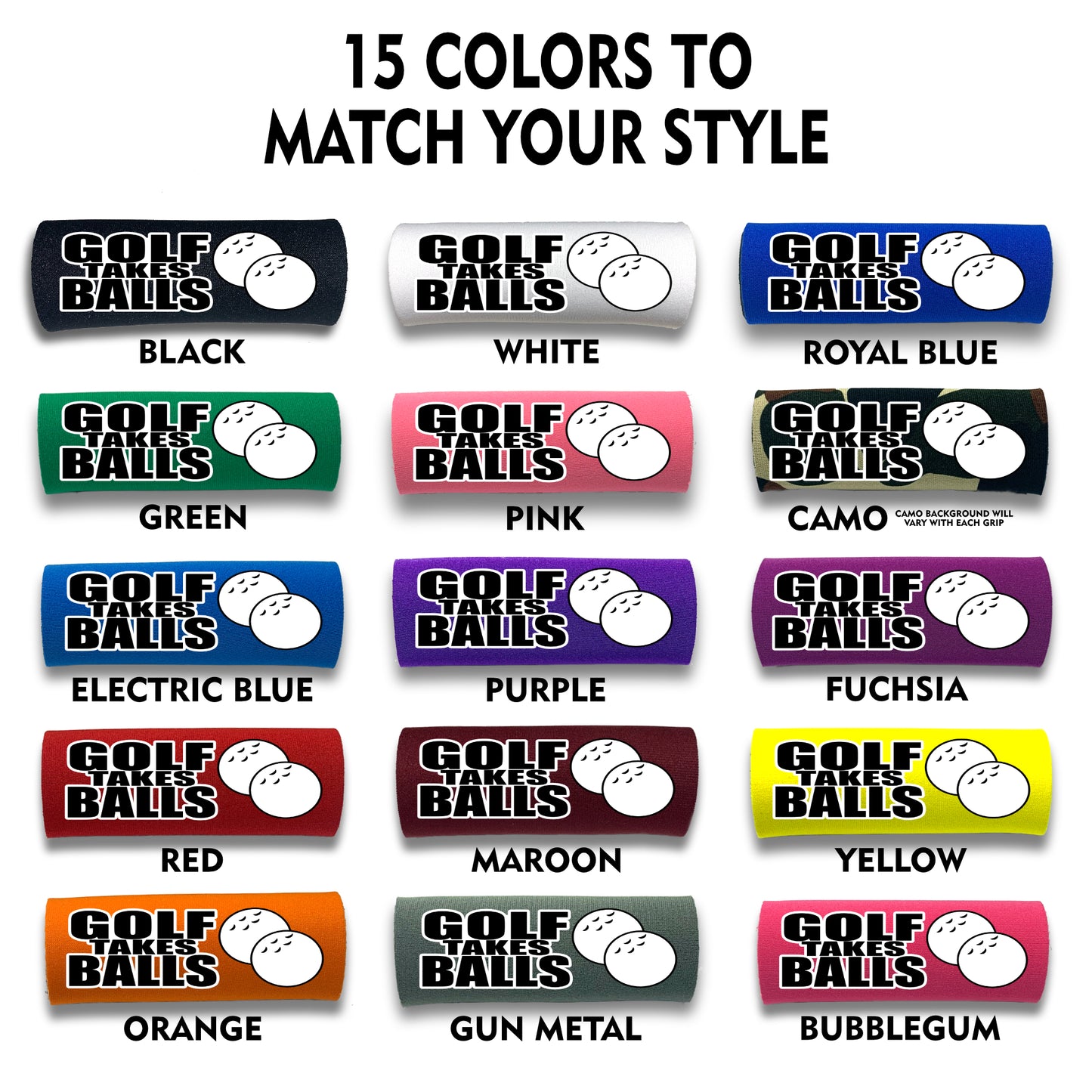 BEST GRIPS. EVER.® handle grip featuring Golf Takes Balls Grip, designed for comfort and everyday use.