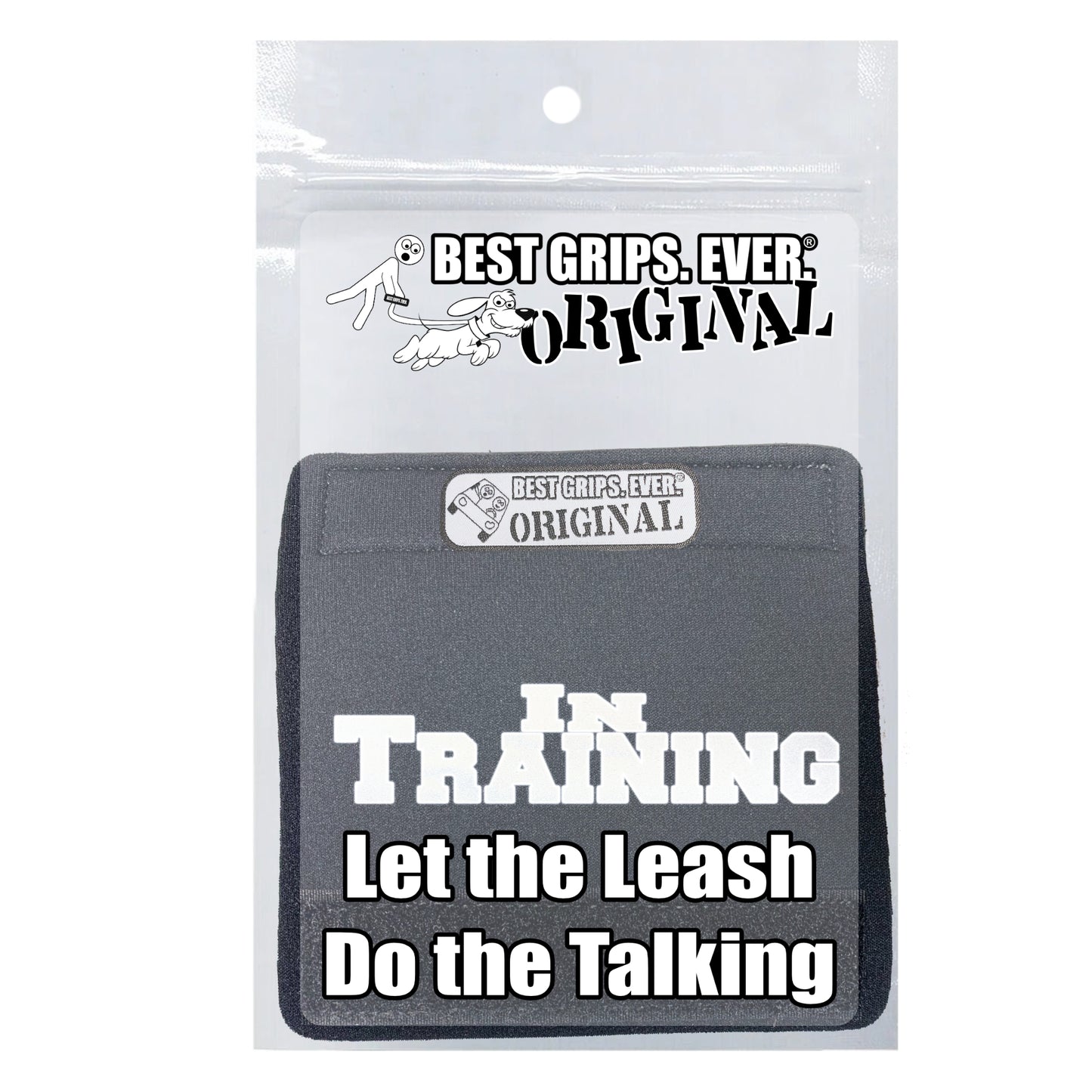 BEST GRIPS. EVER.® leash grip featuring HI-VIS IN TRAINING Grip, designed to improve comfort, control, and safety during dog walks.