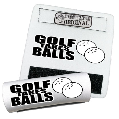 BEST GRIPS. EVER.® handle grip in white featuring Golf Takes Balls Grip, designed for comfort and everyday use.