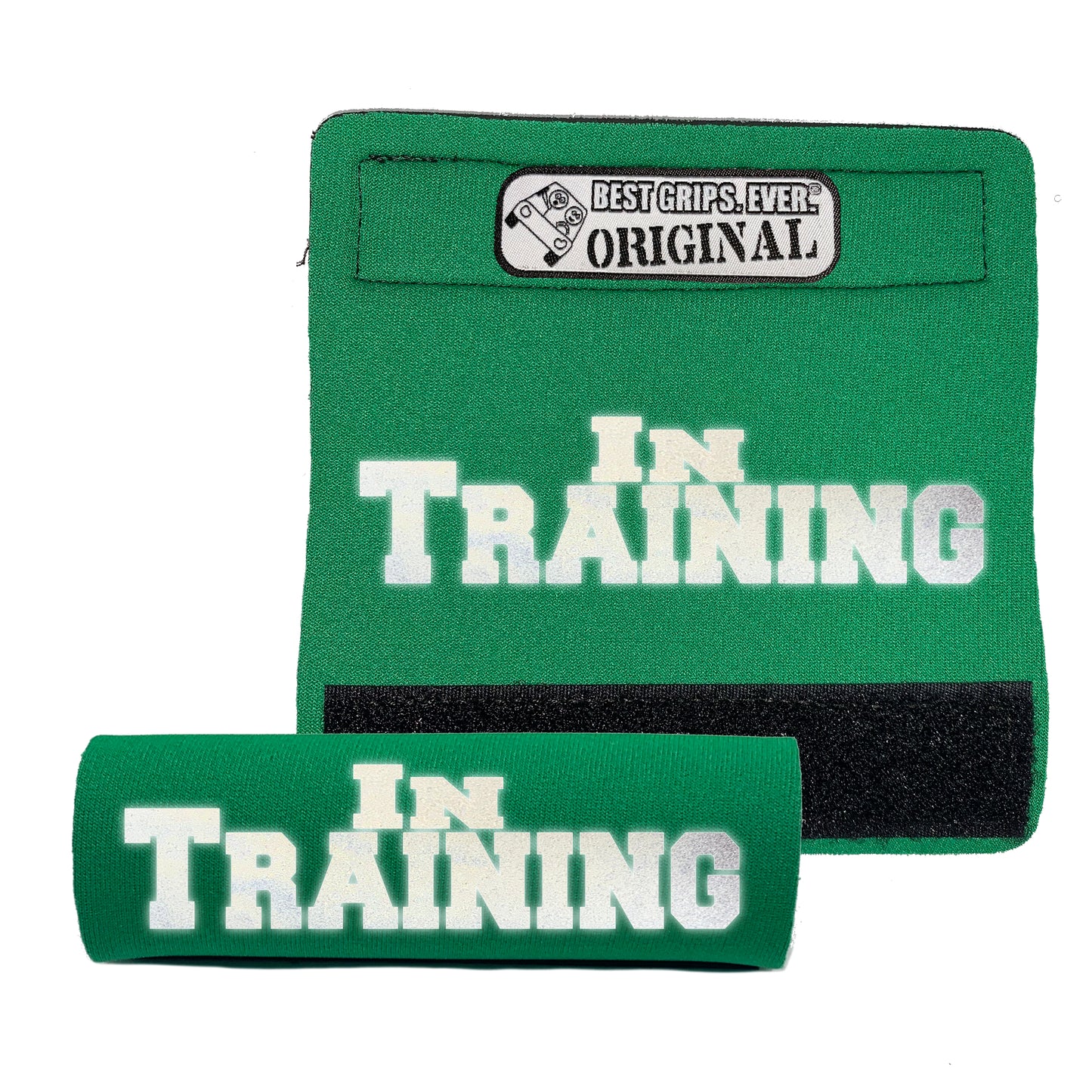 BEST GRIPS. EVER.® leash grip in green featuring HI-VIS IN TRAINING Grip, designed to improve comfort, control, and safety during dog walks.