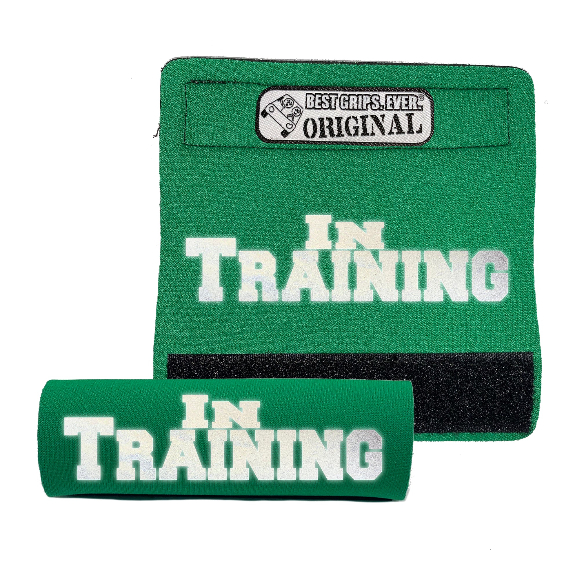 BEST GRIPS. EVER.® leash grip in green featuring HI-VIS IN TRAINING Grip, designed to improve comfort, control, and safety during dog walks.