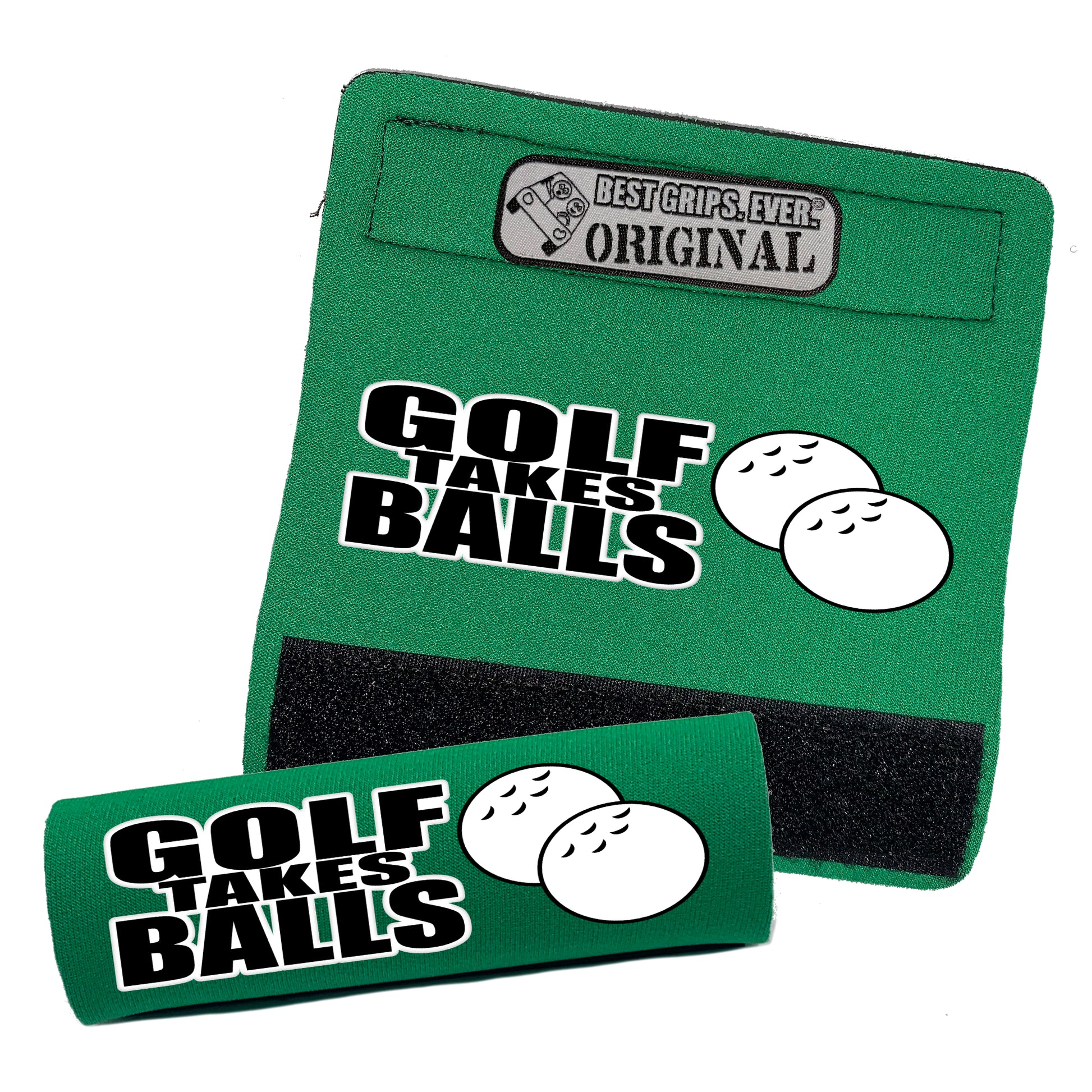 BEST GRIPS. EVER.® handle grip in green featuring Golf Takes Balls Grip, designed for comfort and everyday use.