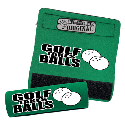 BEST GRIPS. EVER.® handle grip in green featuring Golf Takes Balls Grip, designed for comfort and everyday use.