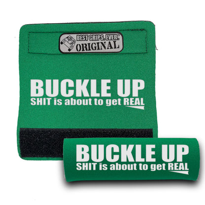 BEST GRIPS. EVER.® handle grip in green featuring The Buckle Up Grip., designed for comfort and everyday use.