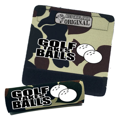 BEST GRIPS. EVER.® handle grip in camo featuring Golf Takes Balls Grip, designed for comfort and everyday use.