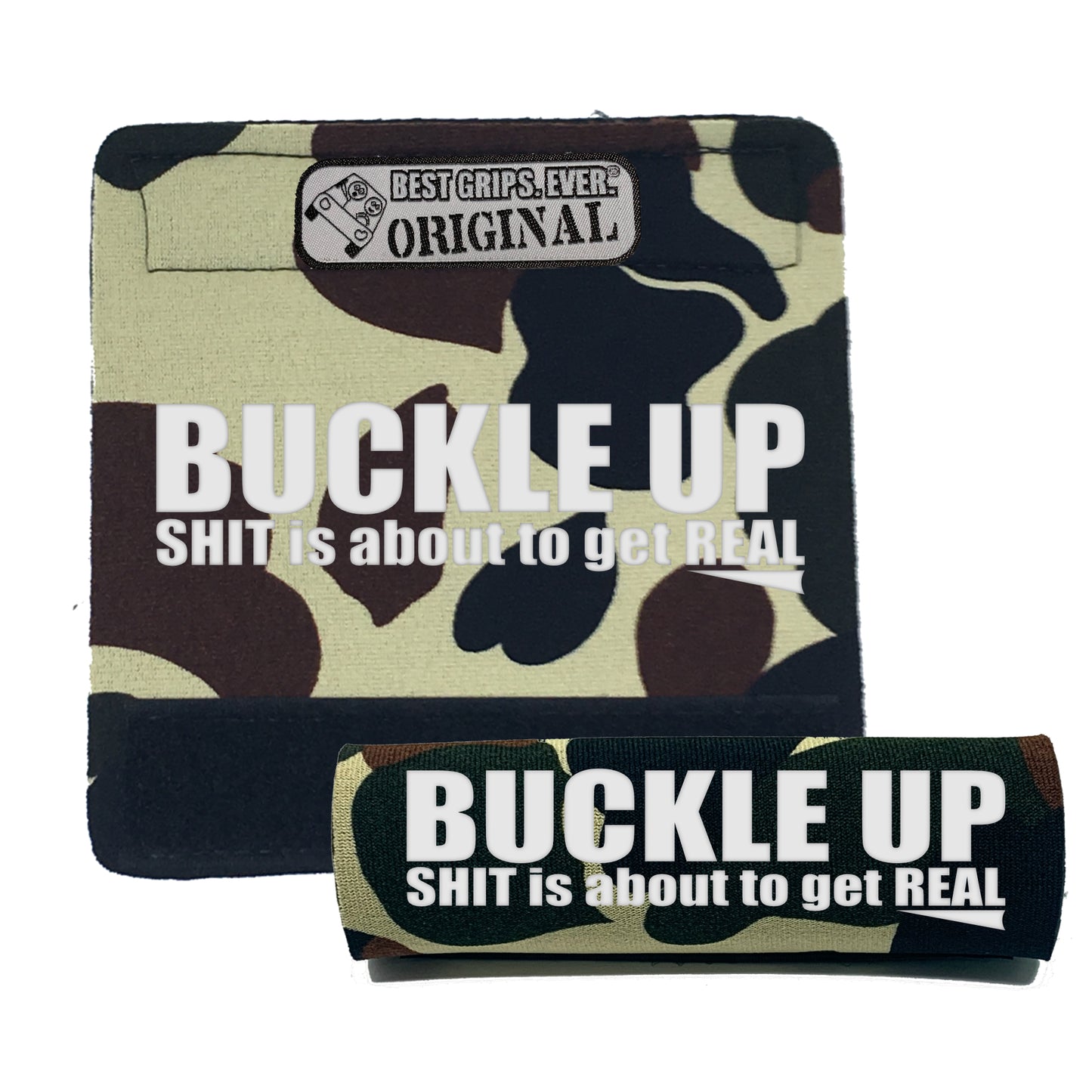 BEST GRIPS. EVER.® handle grip in camo featuring The Buckle Up Grip., designed for comfort and everyday use.