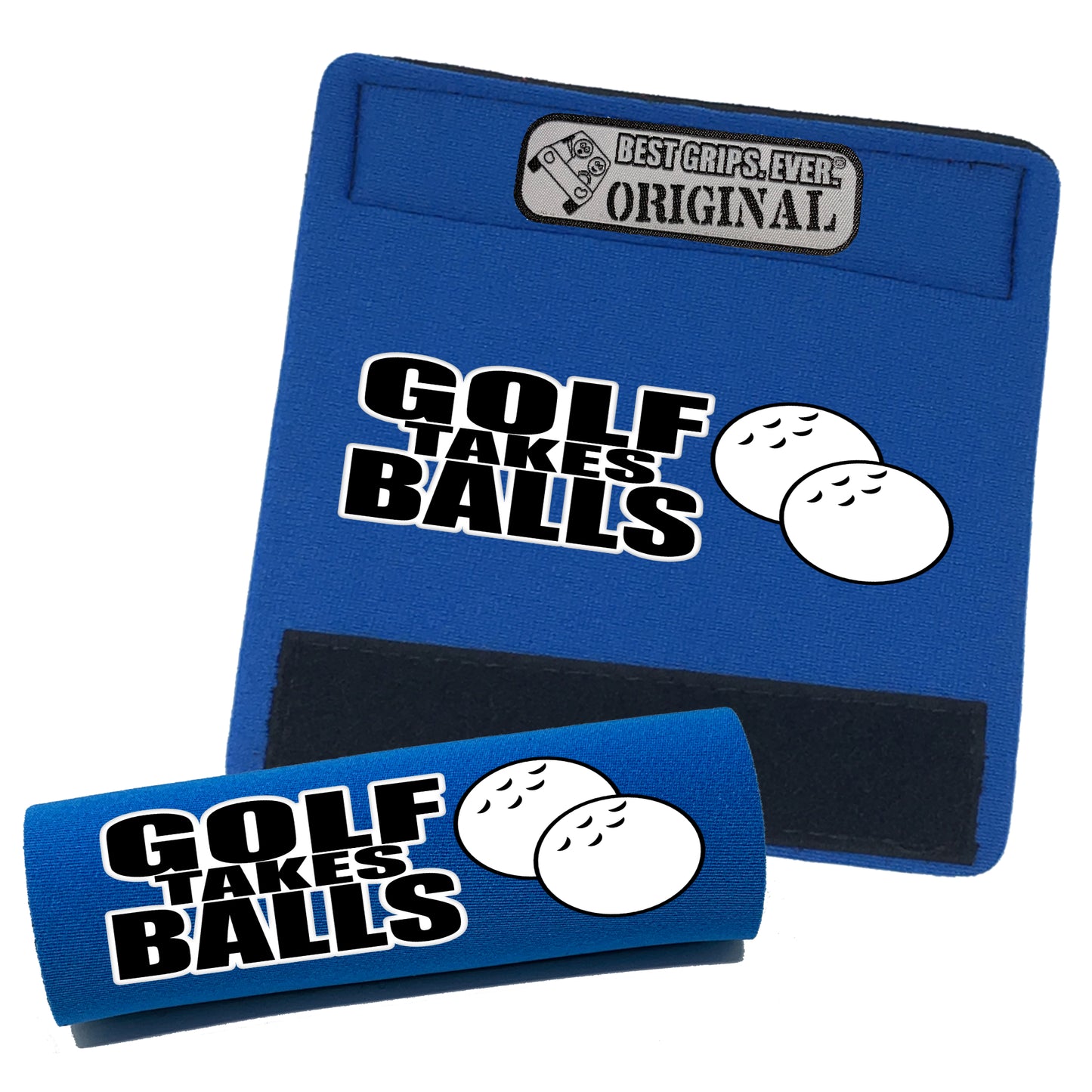BEST GRIPS. EVER.® handle grip in electric blue featuring Golf Takes Balls Grip, designed for comfort and everyday use.