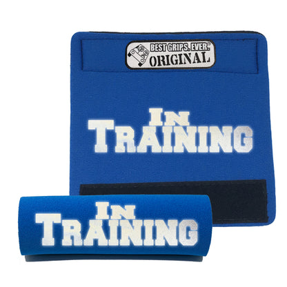 BEST GRIPS. EVER.® leash grip in electric blue featuring HI-VIS IN TRAINING Grip, designed to improve comfort, control, and safety during dog walks.