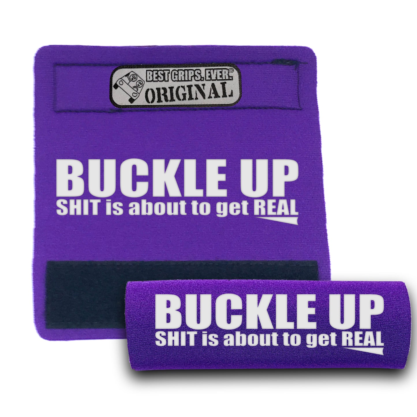 BEST GRIPS. EVER.® handle grip in purple featuring The Buckle Up Grip., designed for comfort and everyday use.