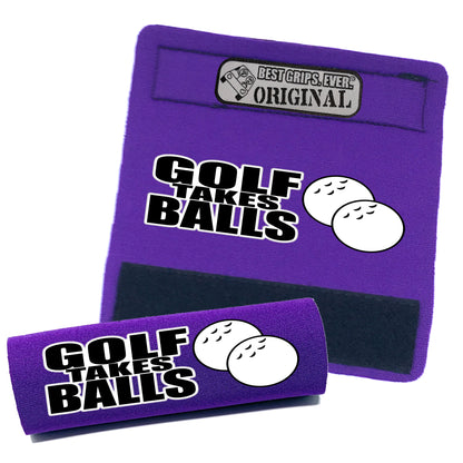 BEST GRIPS. EVER.® handle grip in purple featuring Golf Takes Balls Grip, designed for comfort and everyday use.