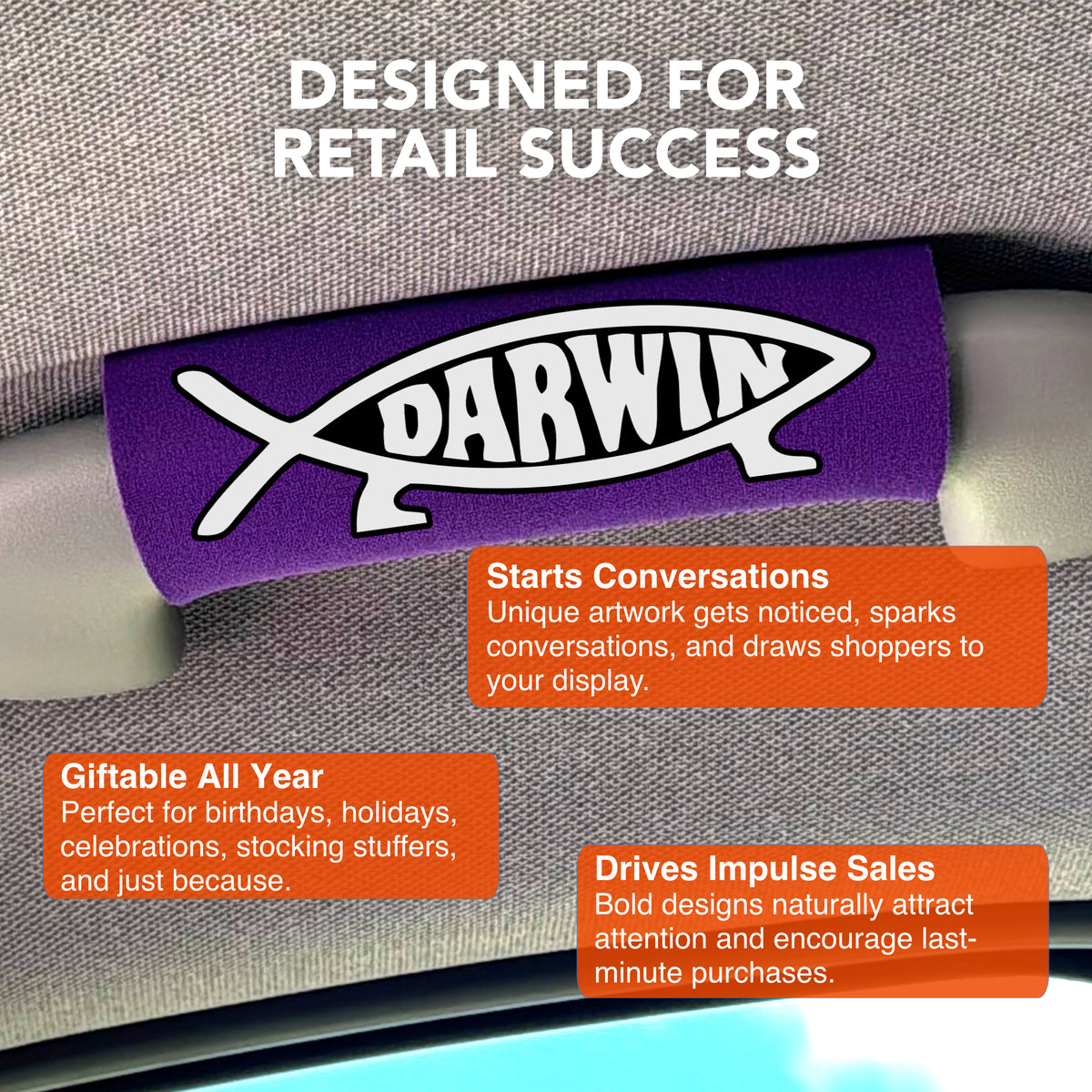 DARWIN FISH Car Grip 12 pack
