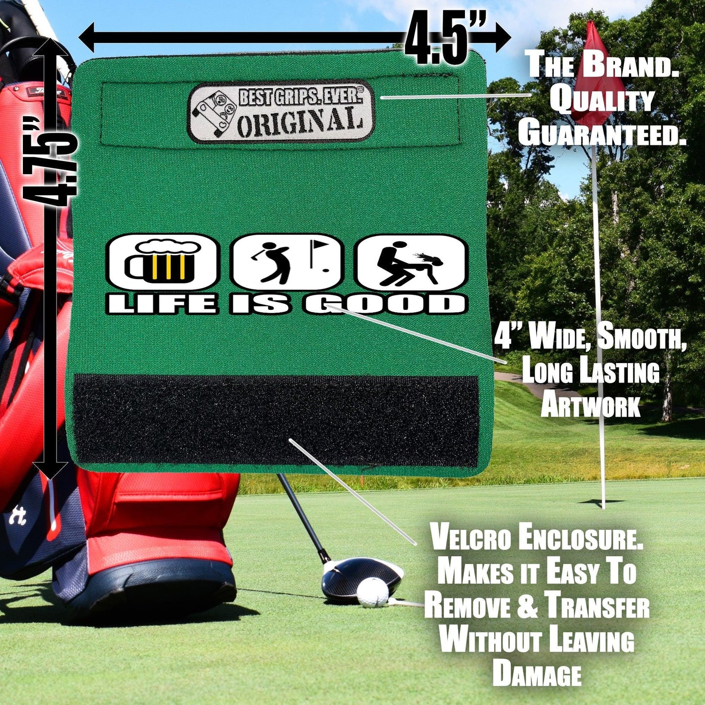 Life is Good...For Him - Funny Golf Bag Handle – Perfect Holiday Gift, Stocking Stuffer or Secret Santa Surprise