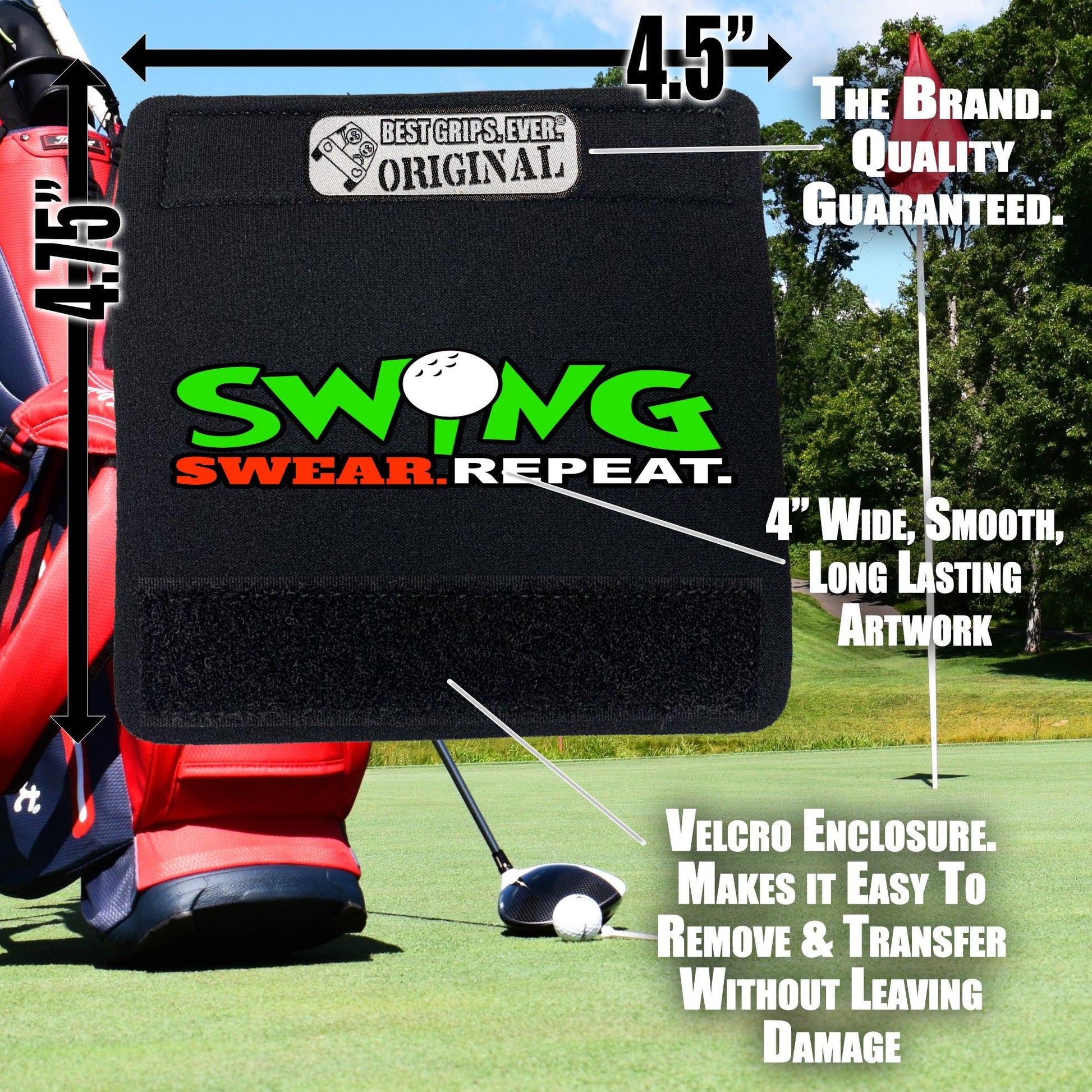 Swing Swear Repeat Grip - Funny Golf Bag Handle – Perfect Holiday Gift, Stocking Stuffer or Secret Santa Surprise