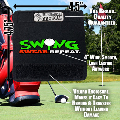Swing Swear Repeat Grip - Funny Golf Bag Handle – Perfect Holiday Gift, Stocking Stuffer or Secret Santa Surprise