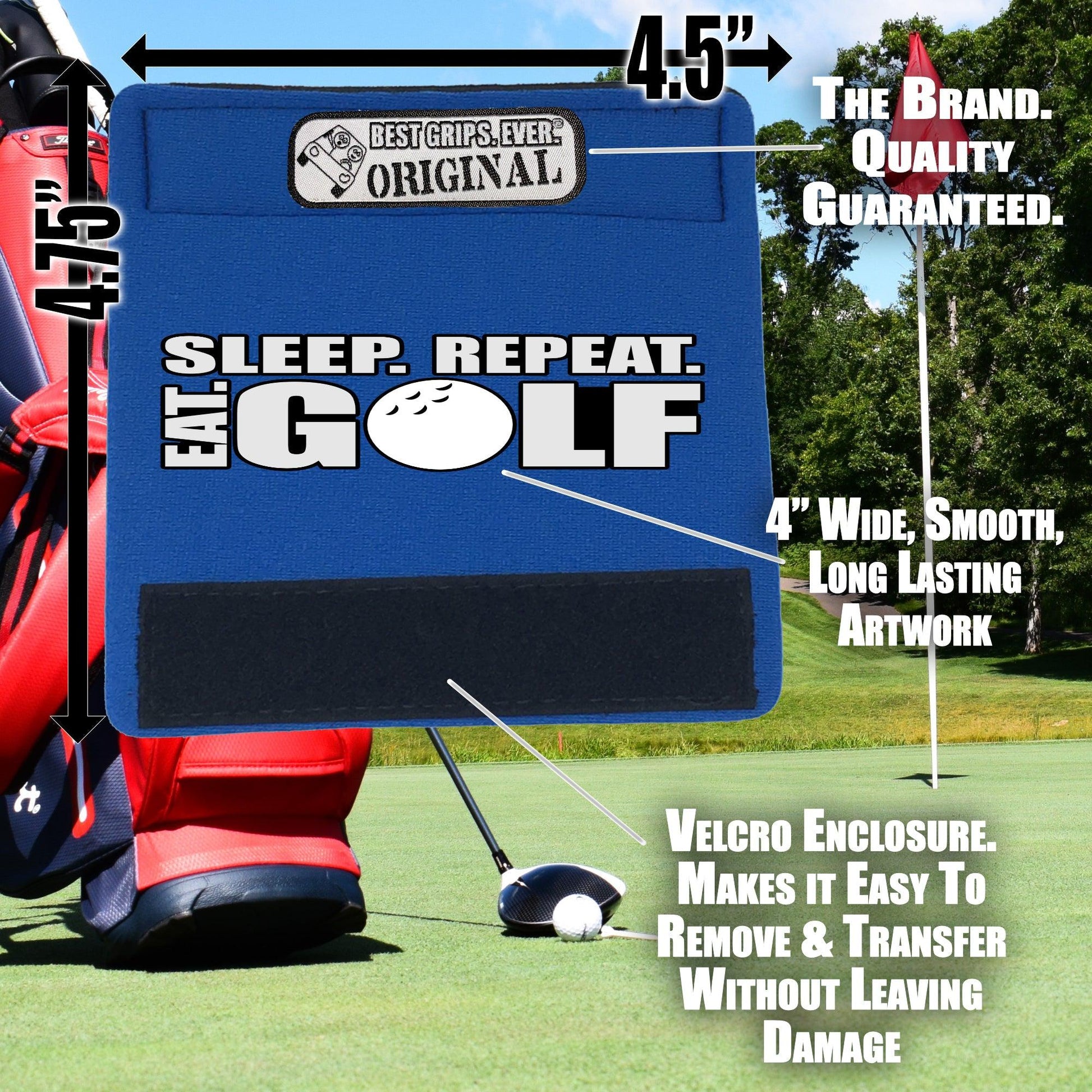 Eat. Sleep. Golf. Repeat. Grip - Funny Golf Bag Handle – Perfect Holiday Gift, Stocking Stuffer or Secret Santa Surprise