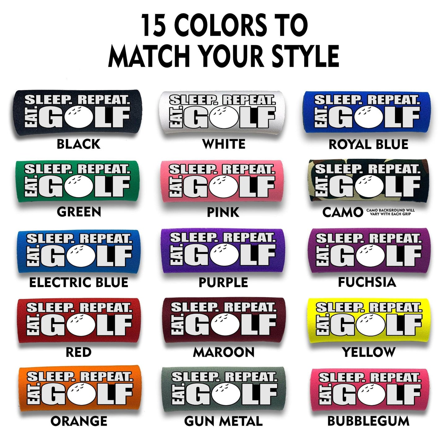 Eat. Sleep. Golf. Repeat. Grip - Funny Golf Bag Handle – Perfect Holiday Gift, Stocking Stuffer or Secret Santa Surprise