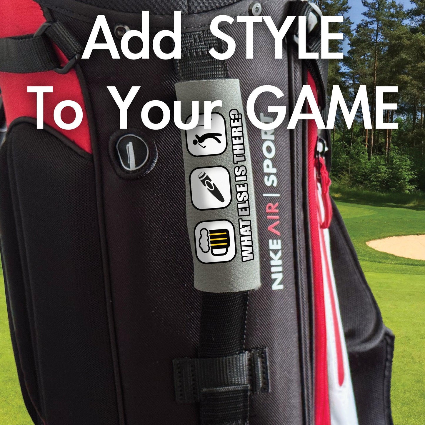 Golf & Beer Grip - Funny Golf Bag Handle – Perfect Holiday Gift, Stocking Stuffer or Secret Santa Surprise