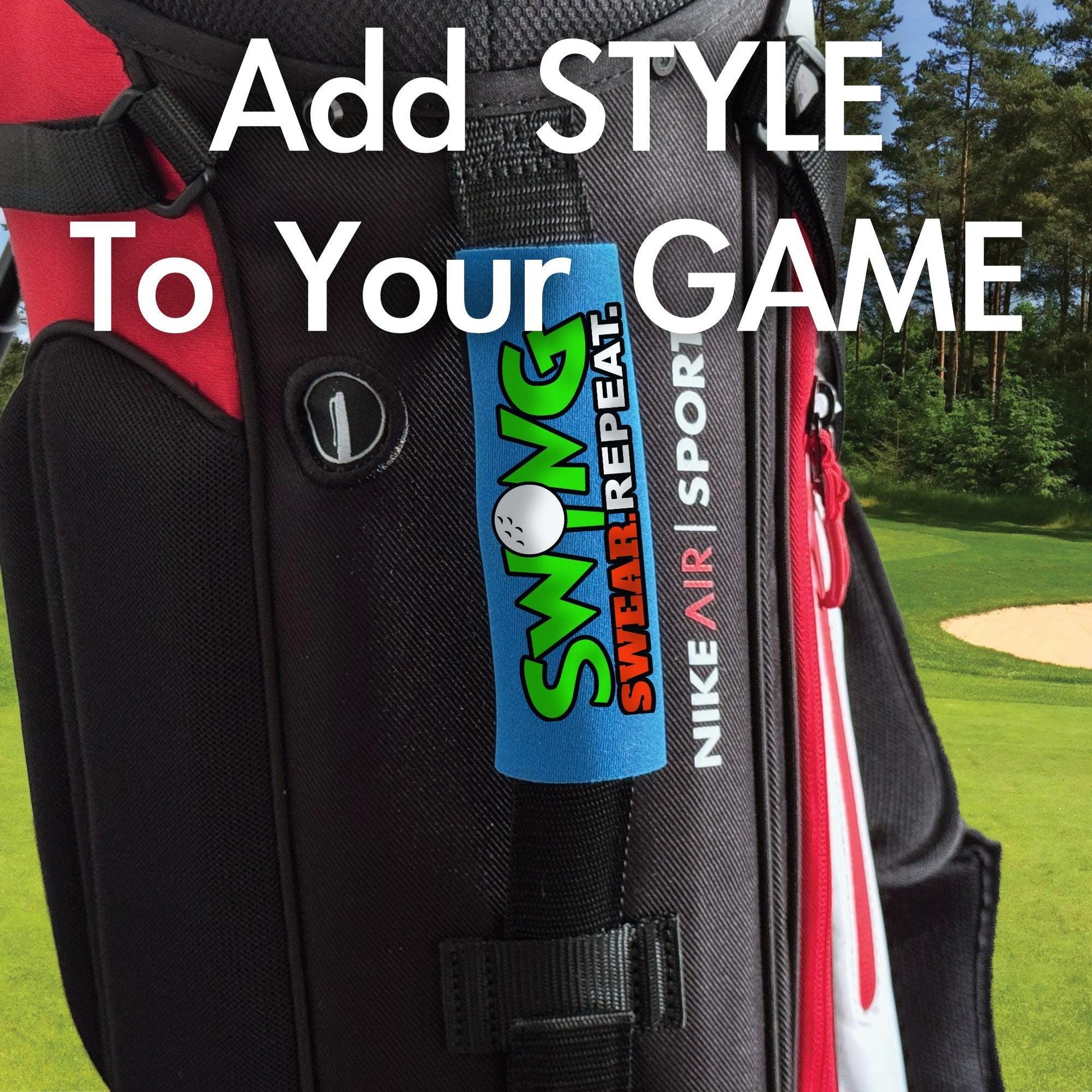 Swing Swear Repeat Grip - Funny Golf Bag Handle – Perfect Holiday Gift, Stocking Stuffer or Secret Santa Surprise