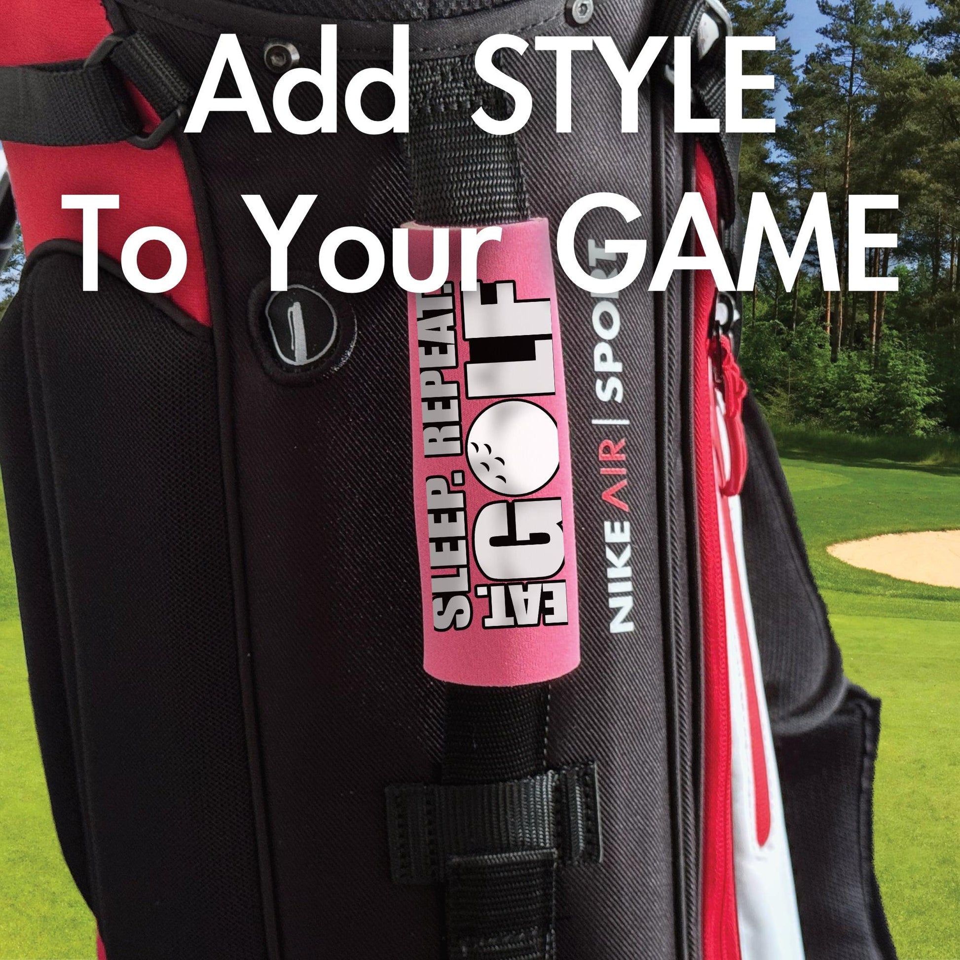 Eat. Sleep. Golf. Repeat. Grip - Funny Golf Bag Handle – Perfect Holiday Gift, Stocking Stuffer or Secret Santa Surprise