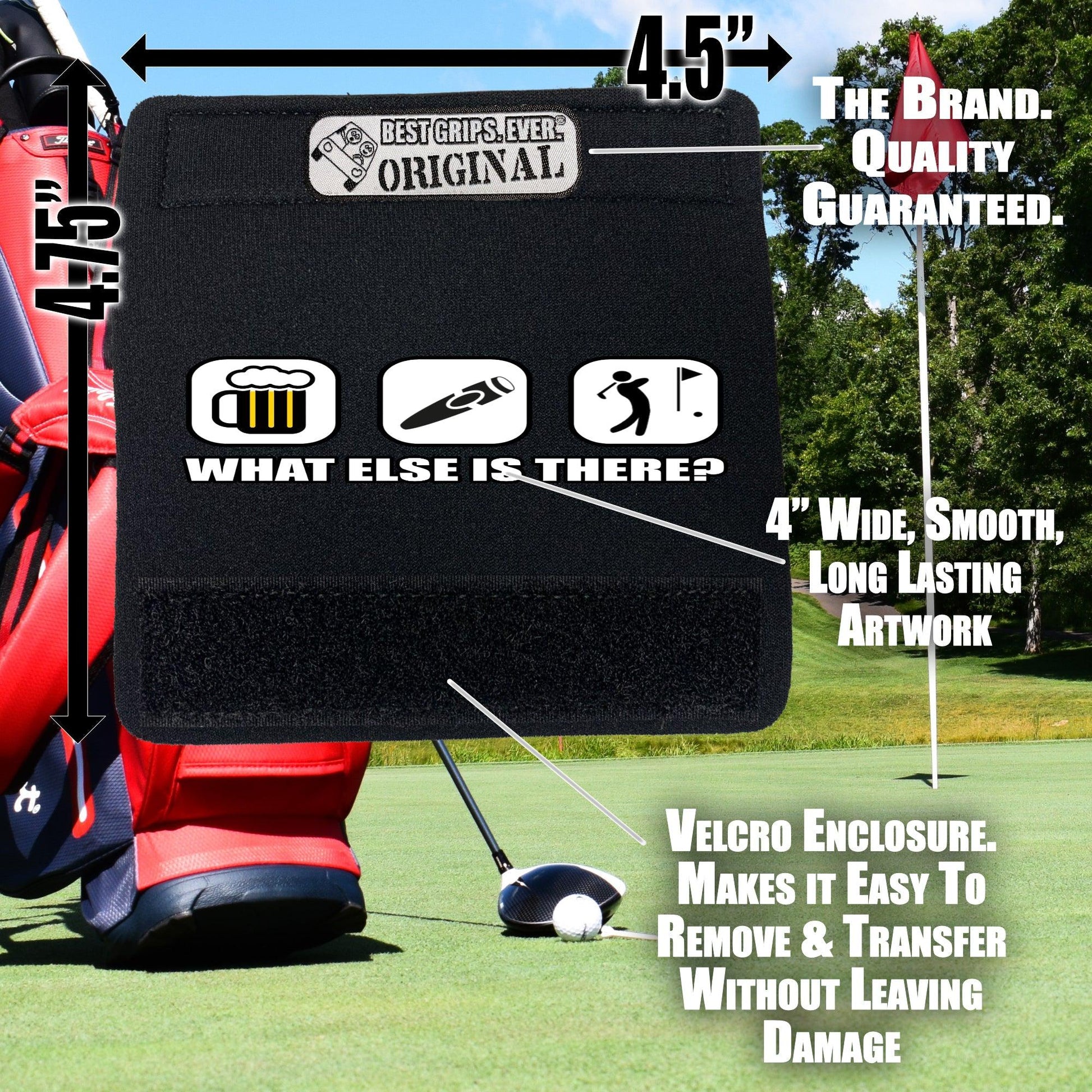 Golf & Beer Grip - Funny Golf Bag Handle – Perfect Holiday Gift, Stocking Stuffer or Secret Santa Surprise