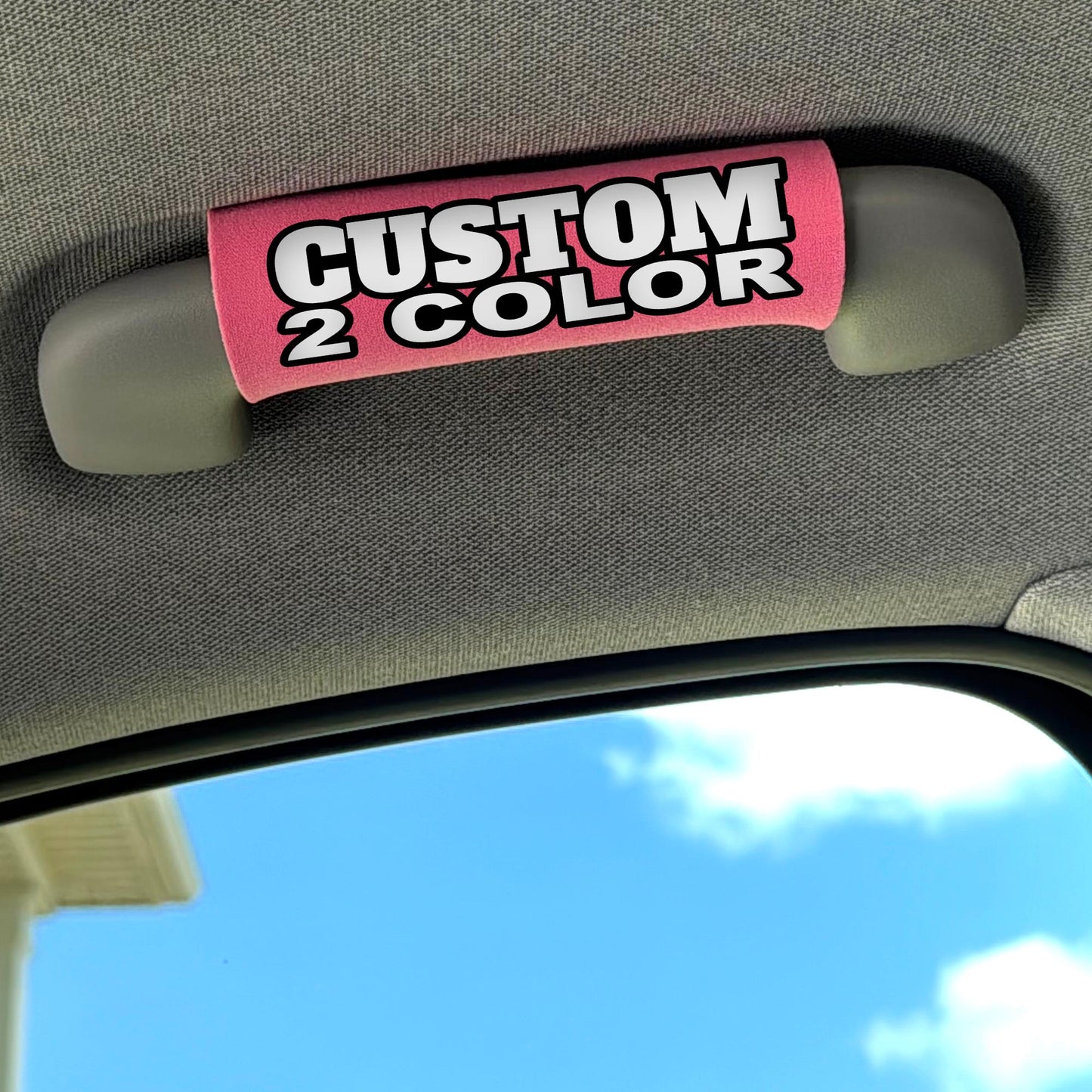 Custom 2-Color Car Grab Handle Cover – Personalized Neoprene Grip Wrap