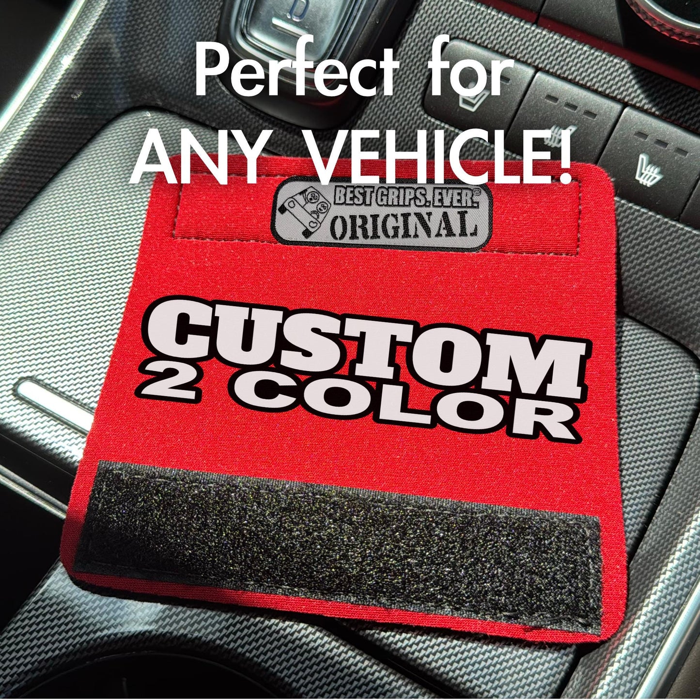 Custom 2-Color Car Grab Handle Cover – Personalized Neoprene Grip Wrap