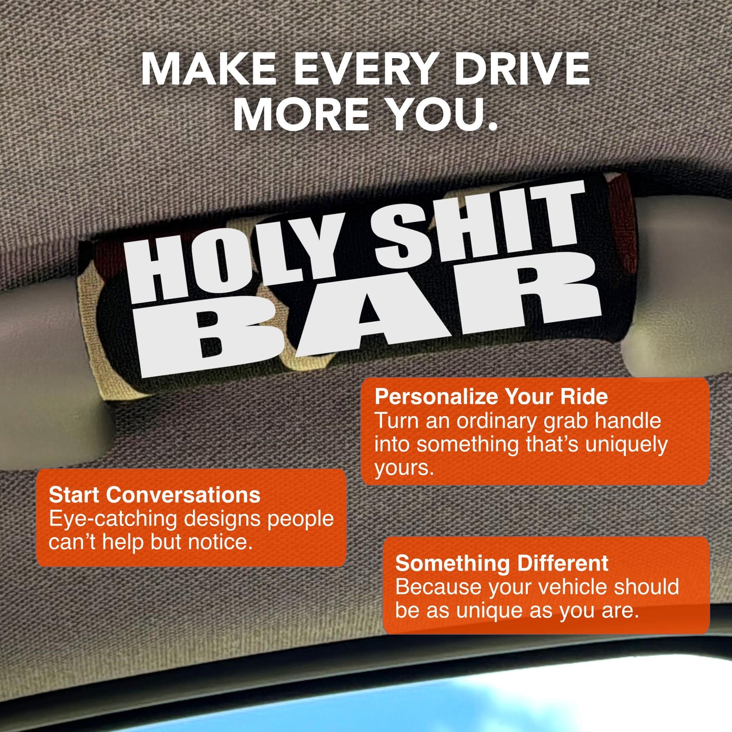 Holy Sh*t Bar® Car Grab Handle Cover – Funny Scared Passenger Car Gift