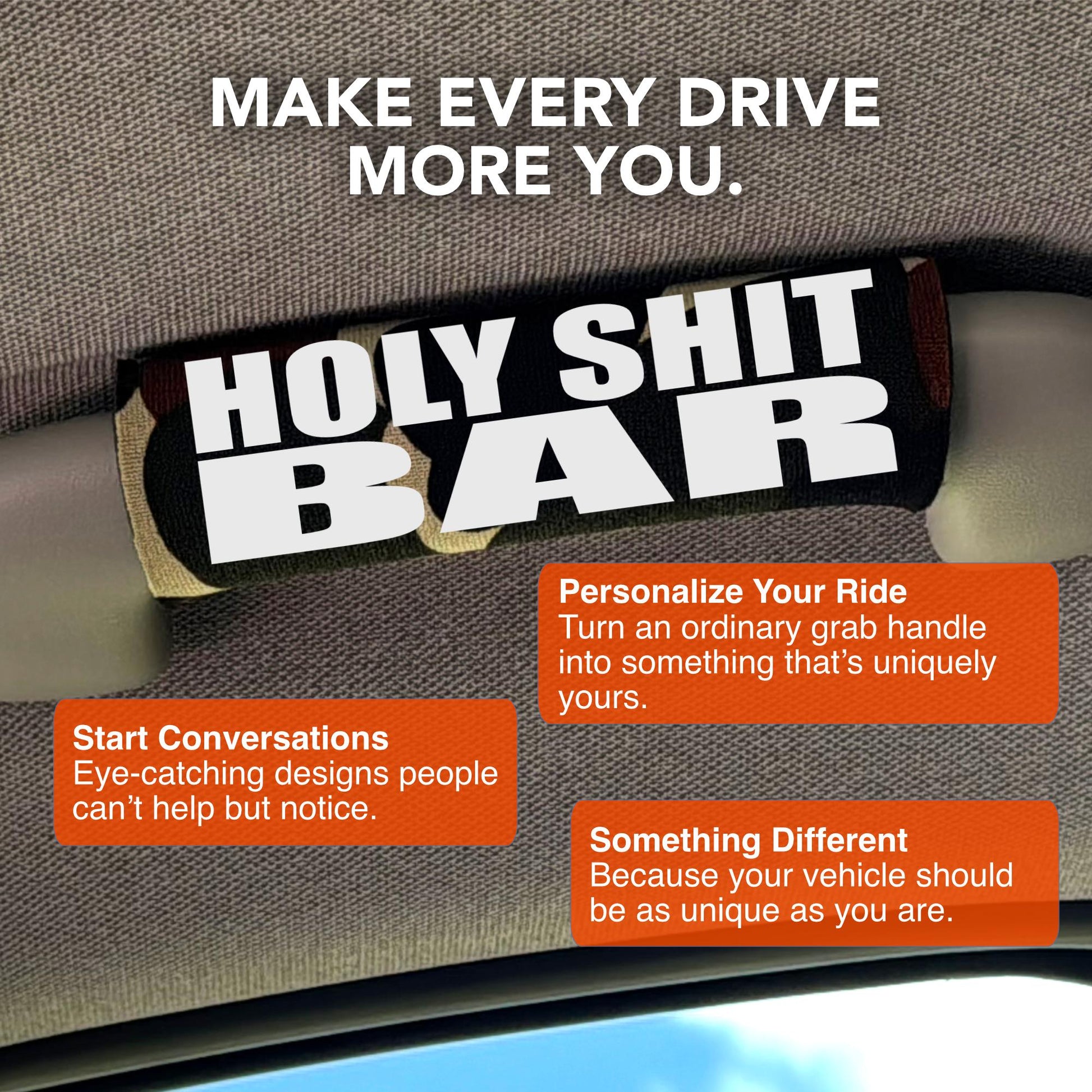 Holy Sh*t Bar® Car Grab Handle Cover – Funny Scared Passenger Car Gift