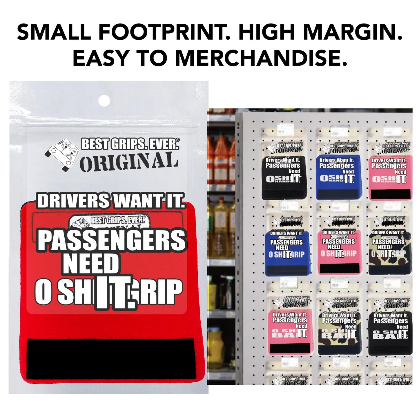 Wholesale Funny Car Handle Grips – The O Sh!t Grip® Case of 12