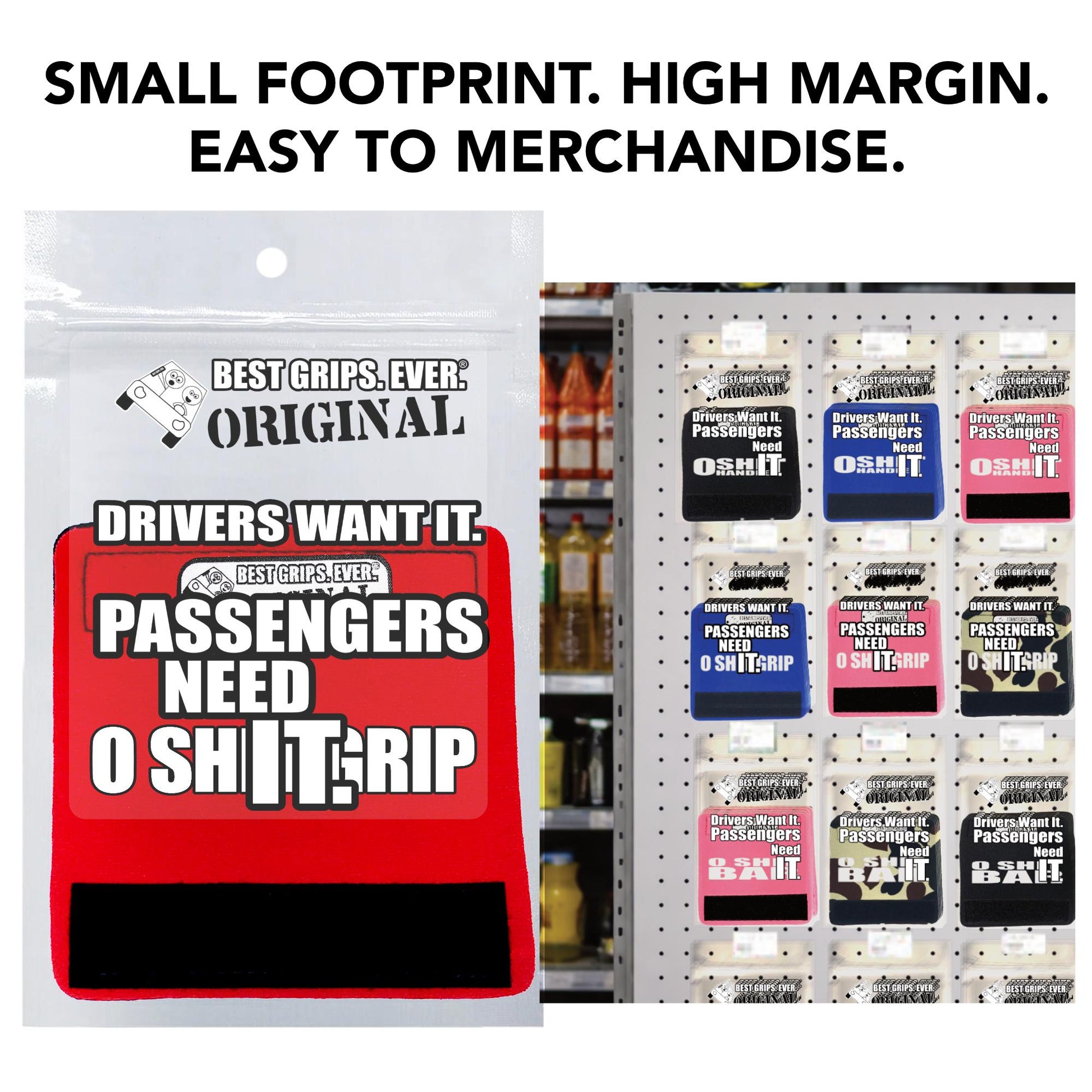 Wholesale Funny Car Handle Grips – The O Sh!t Grip® Case of 12