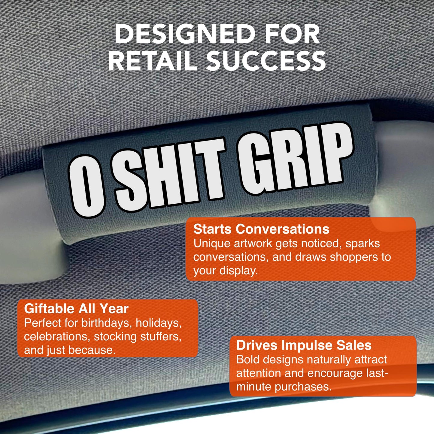 Wholesale Funny Car Handle Grips – The O Sh!t Grip® Case of 12