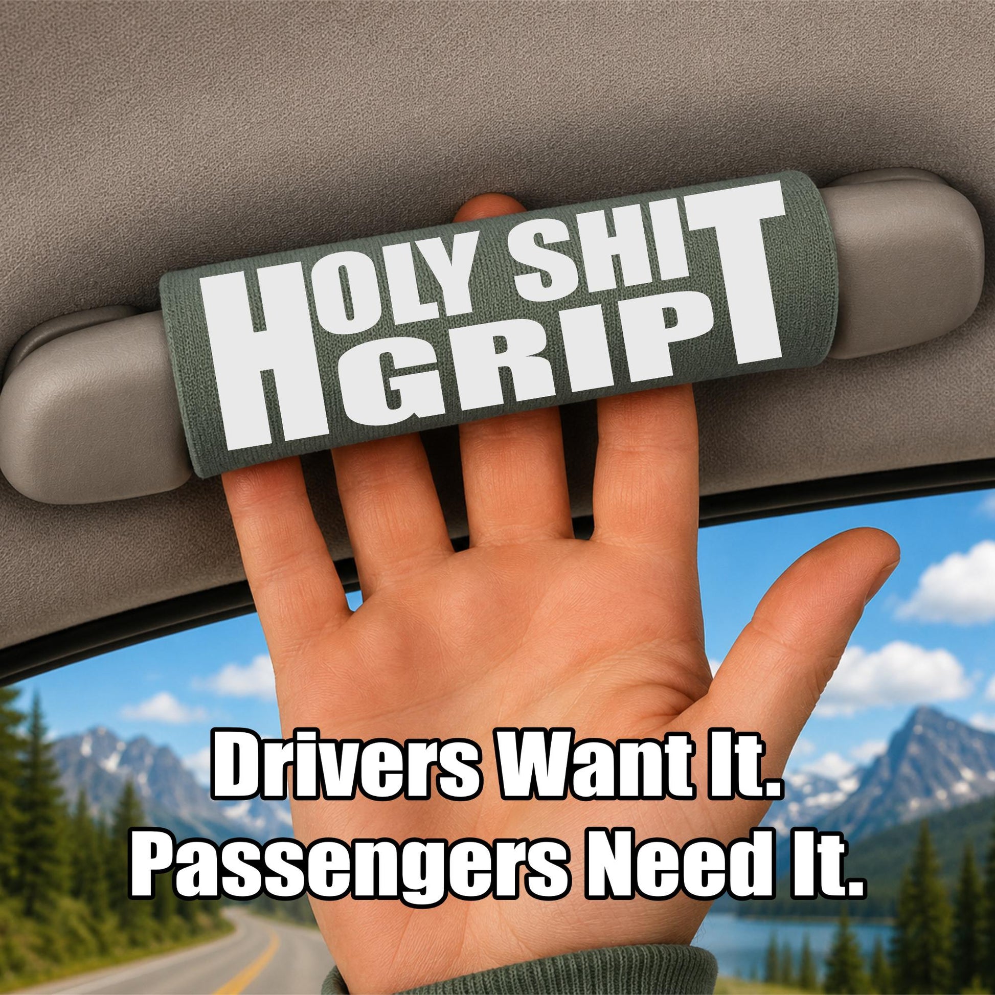 Holy Sh*t Grip – Funny Car Grab Handle Cover, Interior Accessory made for Car Lovers