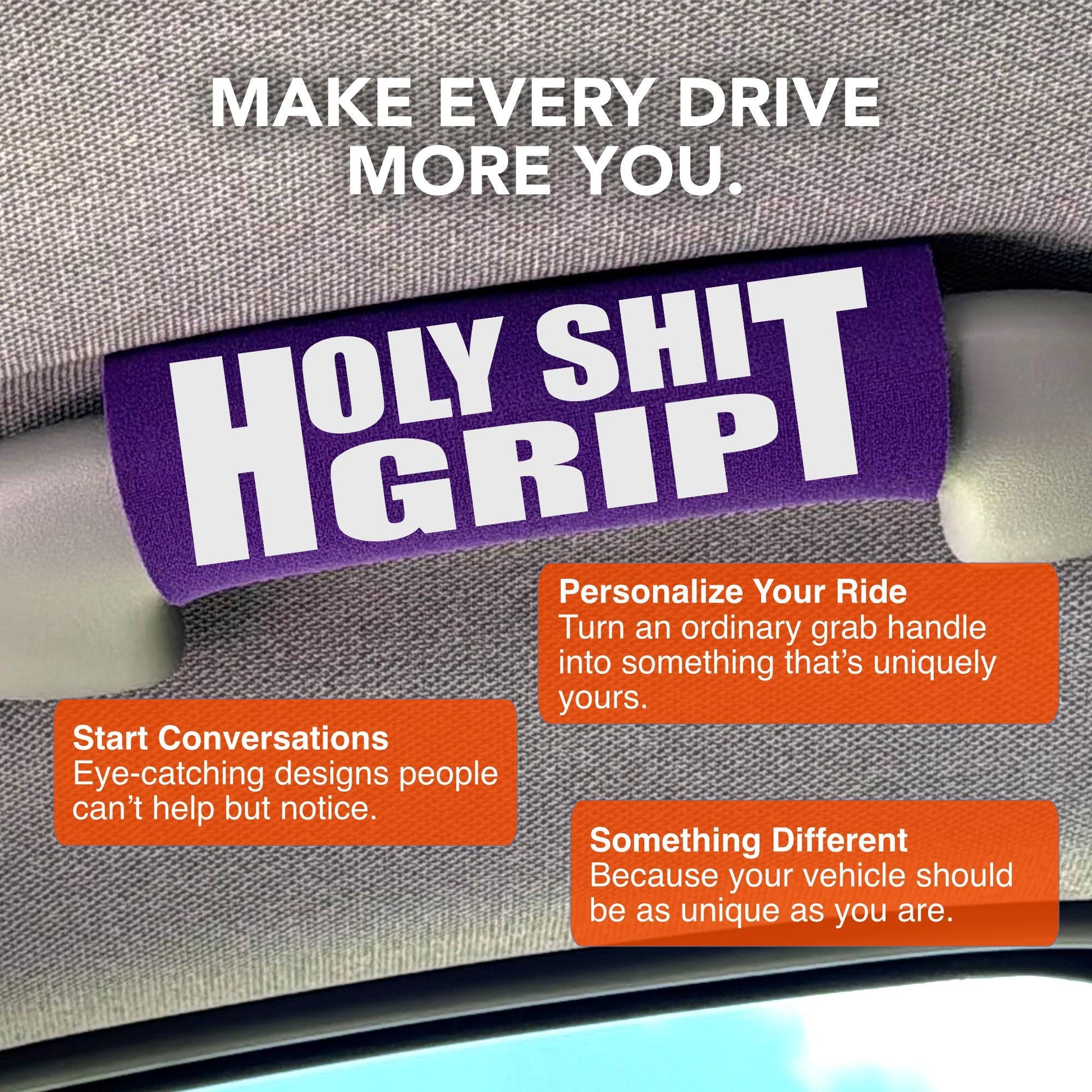 Holy Sh*t Grip – Funny Car Grab Handle Cover, Interior Accessory made for Car Lovers
