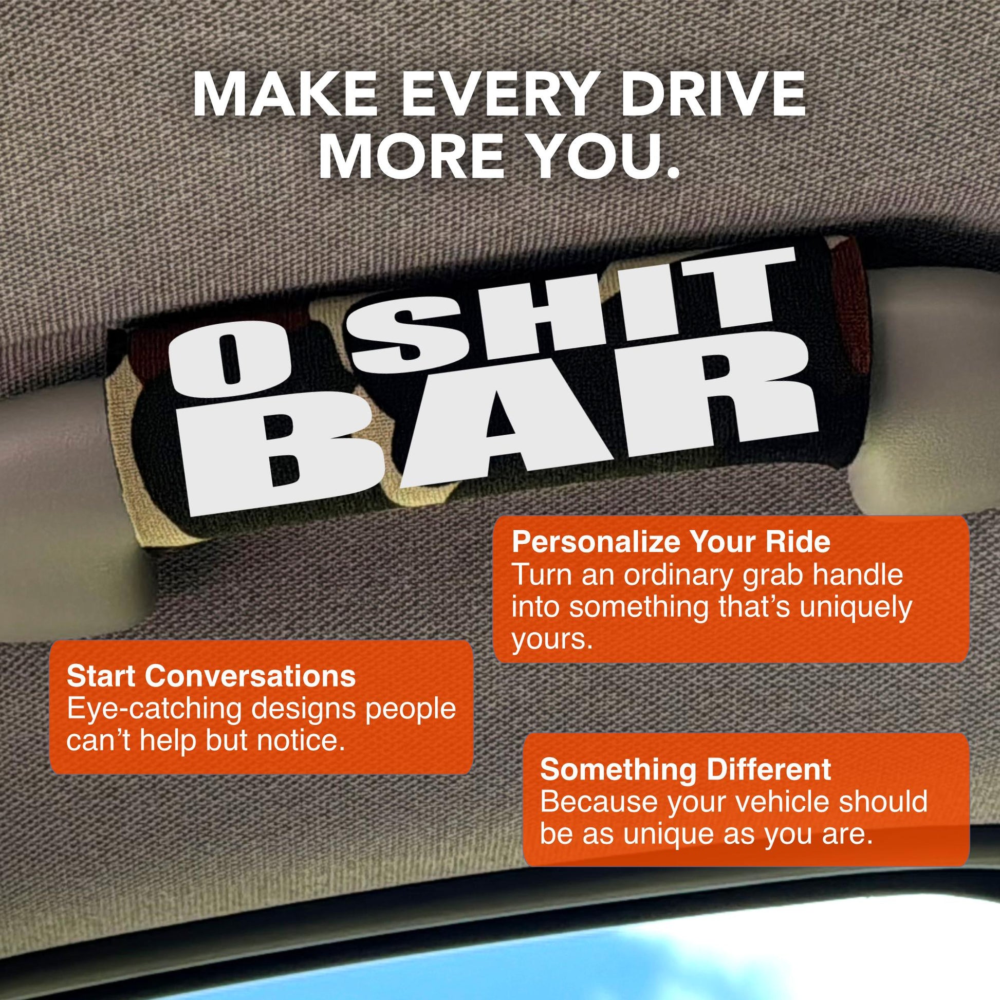 O Sh*t Bar® Car Grab Handle Cover – Vehicle Interior Accessory