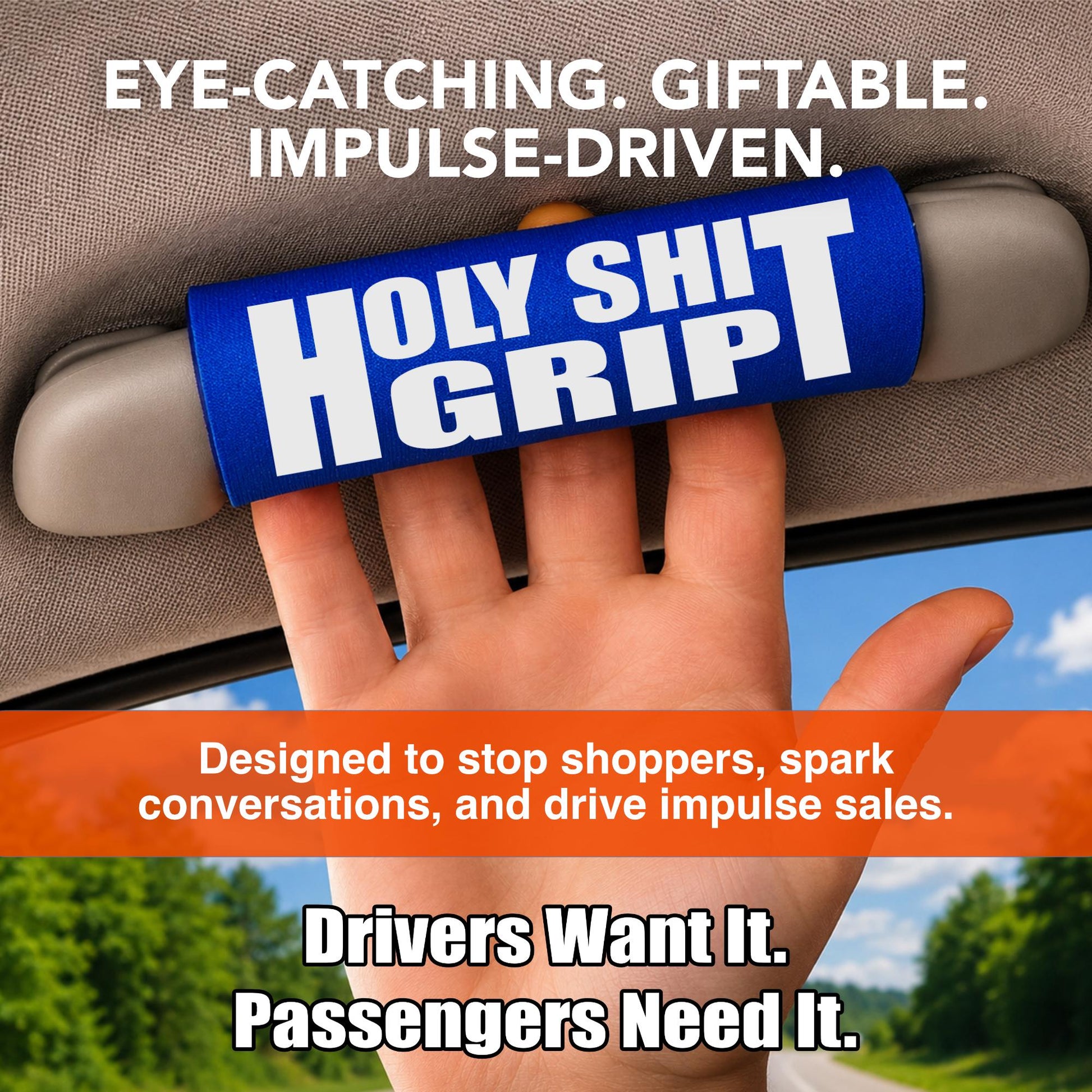 Wholesale Funny Car Handle Grips – The Holy Sh!t Grip® Case of 12